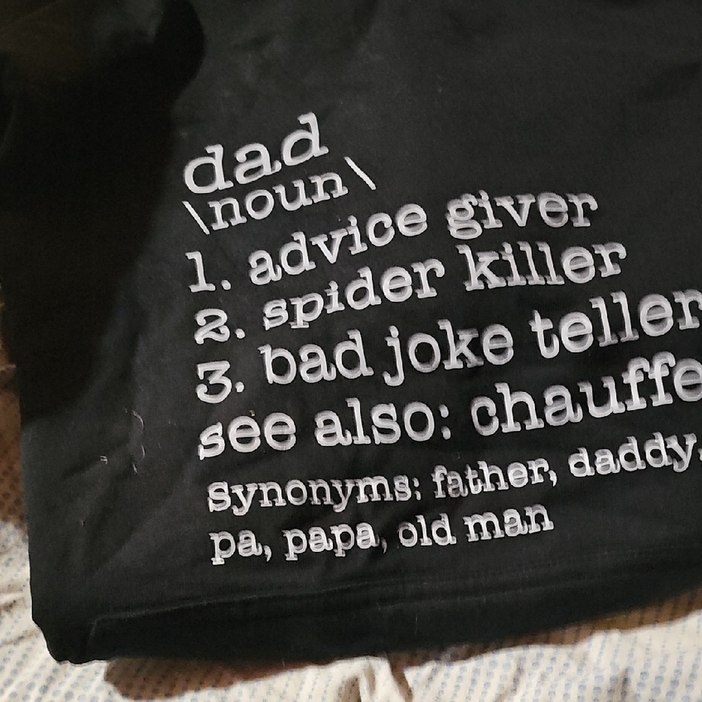Black Graphic Tee with White Text